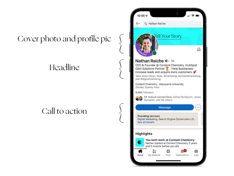 LinkedIn Headline and Covery photo