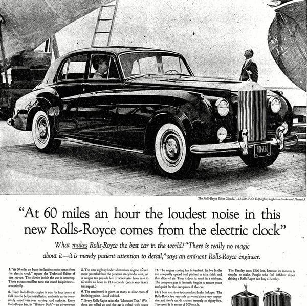 David Ogilvy Rolls Royce advertisement