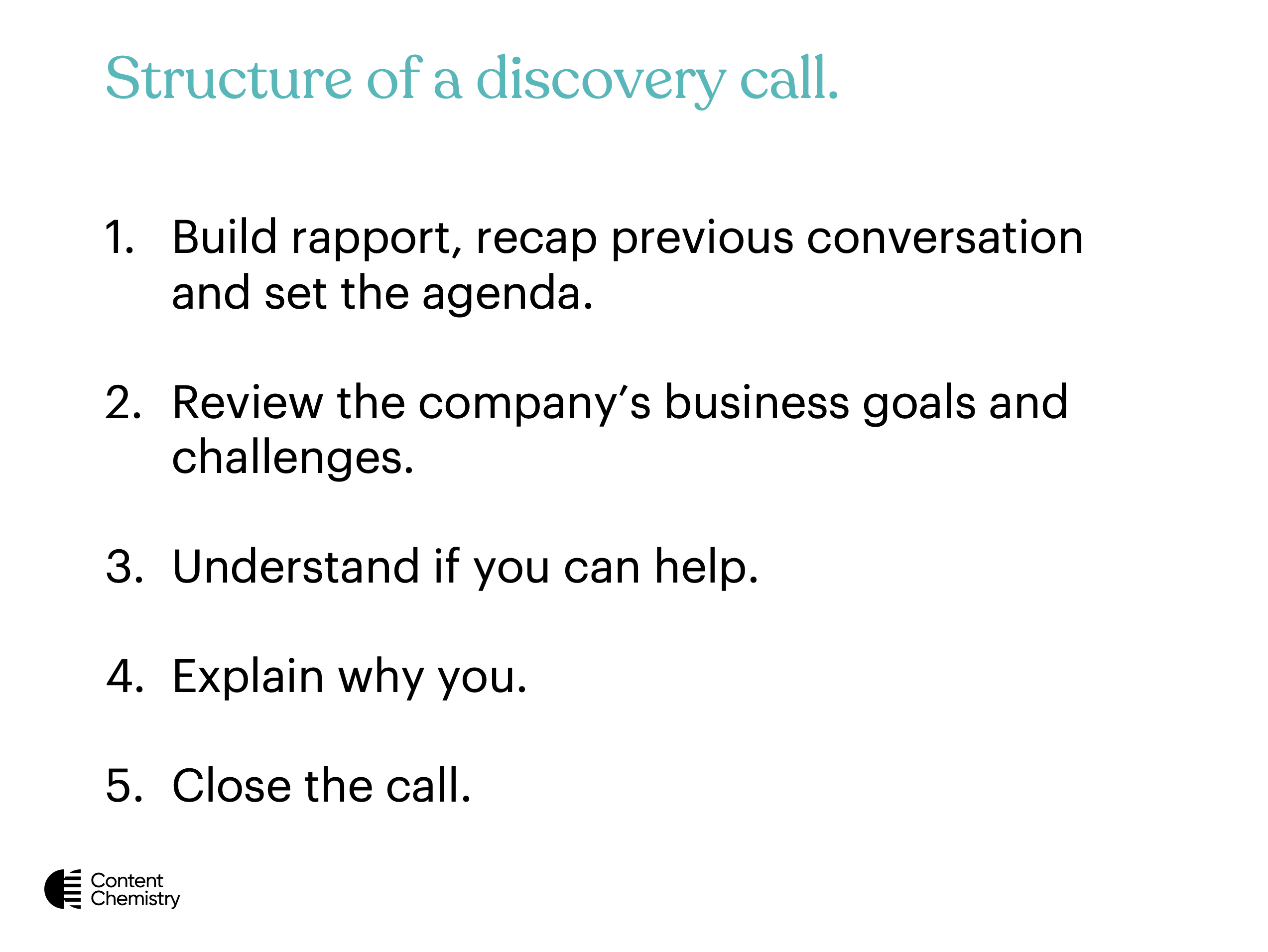 discovery call - structure